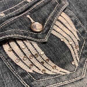 Stylish Embellished Jean Shorts